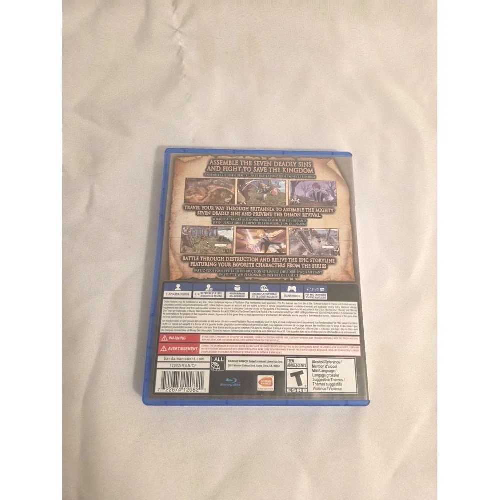 The Seven Deadly Sins: Knights of Britannia PS4 No Manual Clean Disc